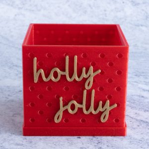 gold holly jolly limited edition christmas snaps on red pot