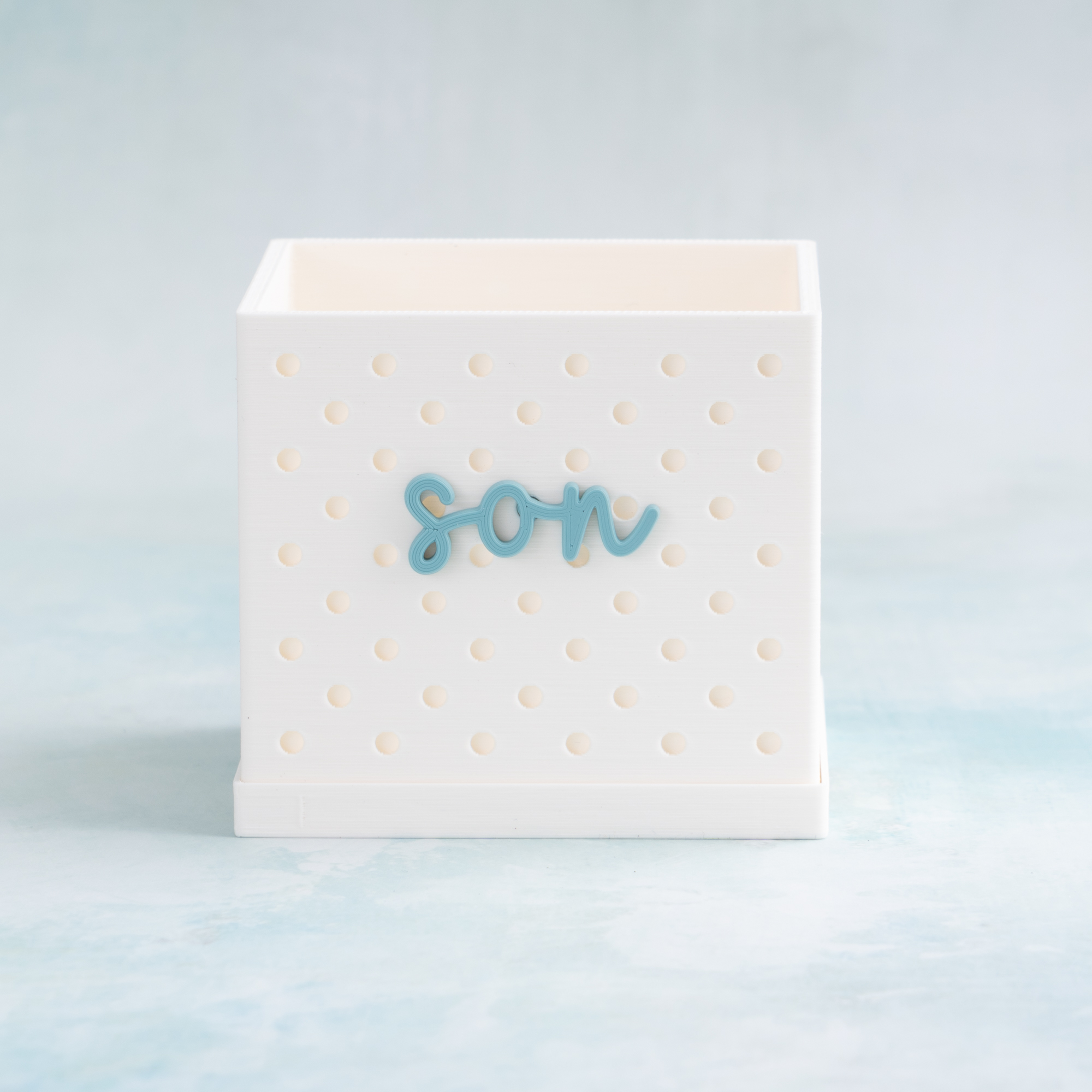 son turquoise word snap on pot