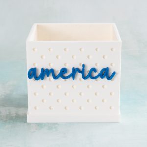 america sparkle blue snap on white 3 inch pot