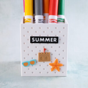 summer charms snappy pen holder white sunglasses sand castle starfish