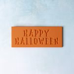happy halloween plaque snap orange front