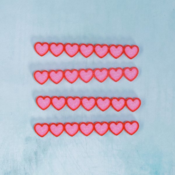 red on pink heart border snaps front