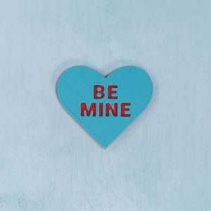 red on turquoise be mine conversation heart