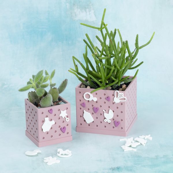 it's a baby snappy pots bundle dusty pink white snaps hearts with baby snaps