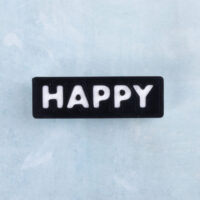 Black and white word charm happy
