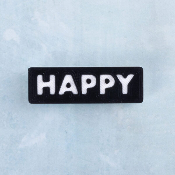 Black and white word charm happy