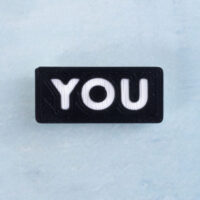 Black and white word charm you