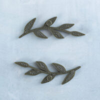 Leaf branch olive charm back