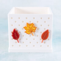 Fall leaves charm set on white snappy planter