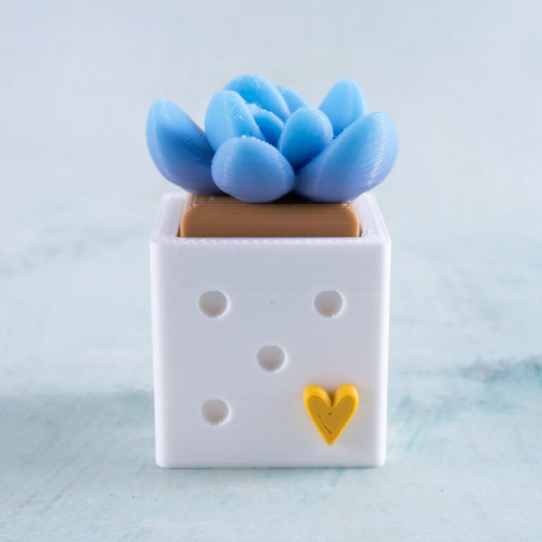 Bright blue succulent fidget clicker toy snappy pots