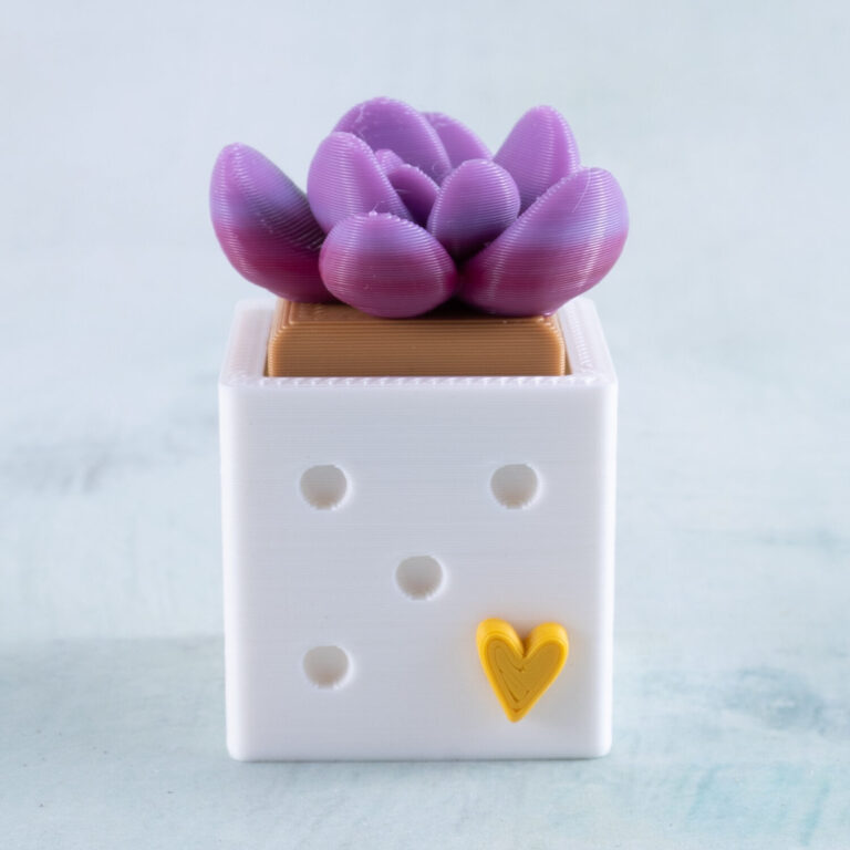 Purple succulent fidget toy clicker snappy pots