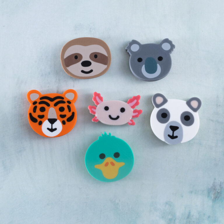Exotic animal charm set sloth koala tiger axolotl panda platypus