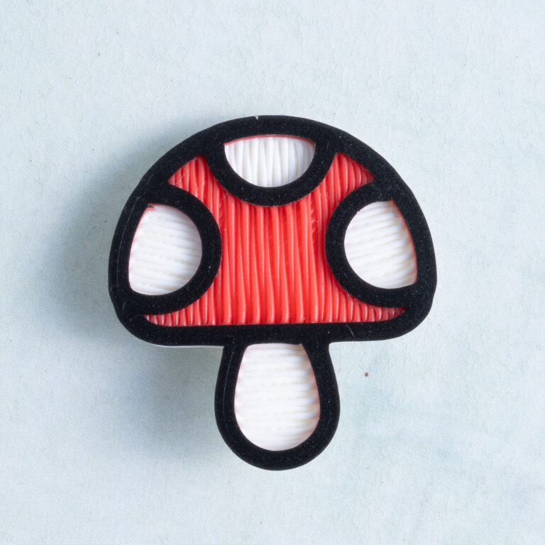 Little mushroom charm red black white