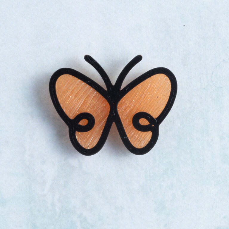 Little orange butterfly black outline snappy pots charm on charm