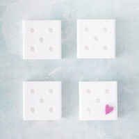 set of four mini magnets white snappy pots