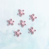 small pink flower snap on charms