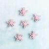 small pink flower snap on charms back