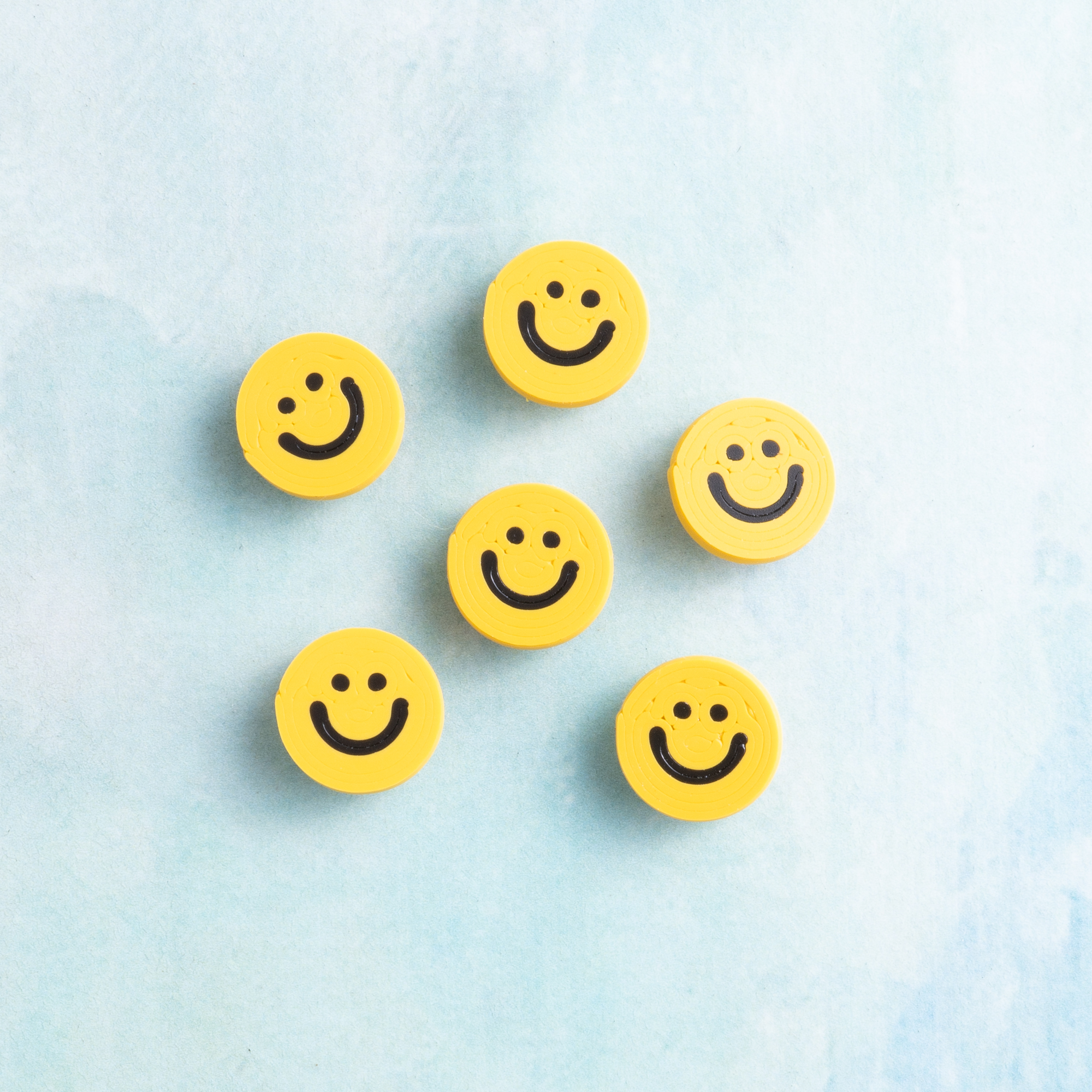 small smiley face snap on charms yellow black