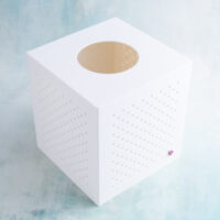 Tissue box cover snappy pots white angled