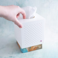 Tissue box cover snappy pots white sliding onto tissue box