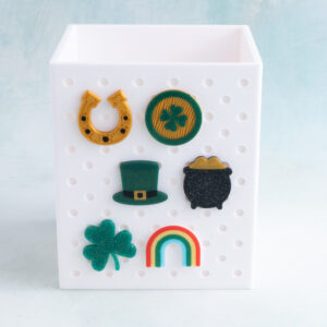 white pen holder snappy pot with st patricks day snap on charms