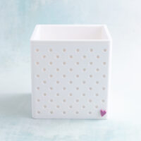 White succulent snappy pot planter