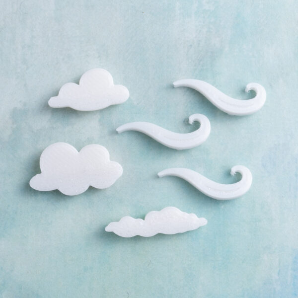 wind and clouds snap on charms white