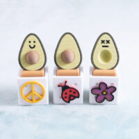 snappy pots happy avocado dead avocado plain fidget clicker toys set of three with snap on charms