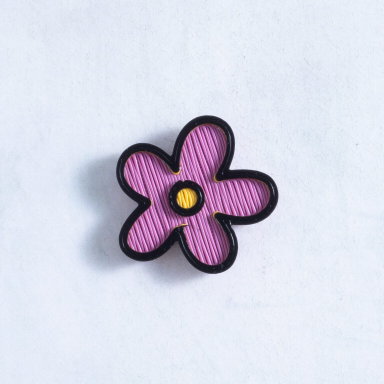 snappy pots purple flower black outline charm
