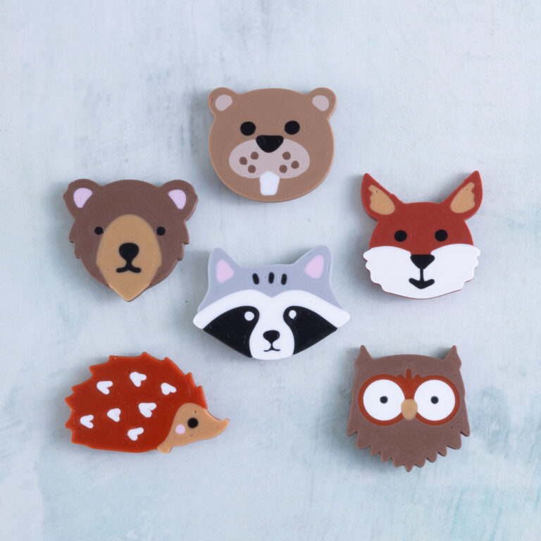 fox bear beaver racoon porcupine owl animal charms