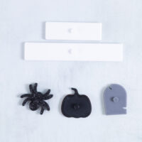 happy halloween word charms spider jack o lantern tombstone back
