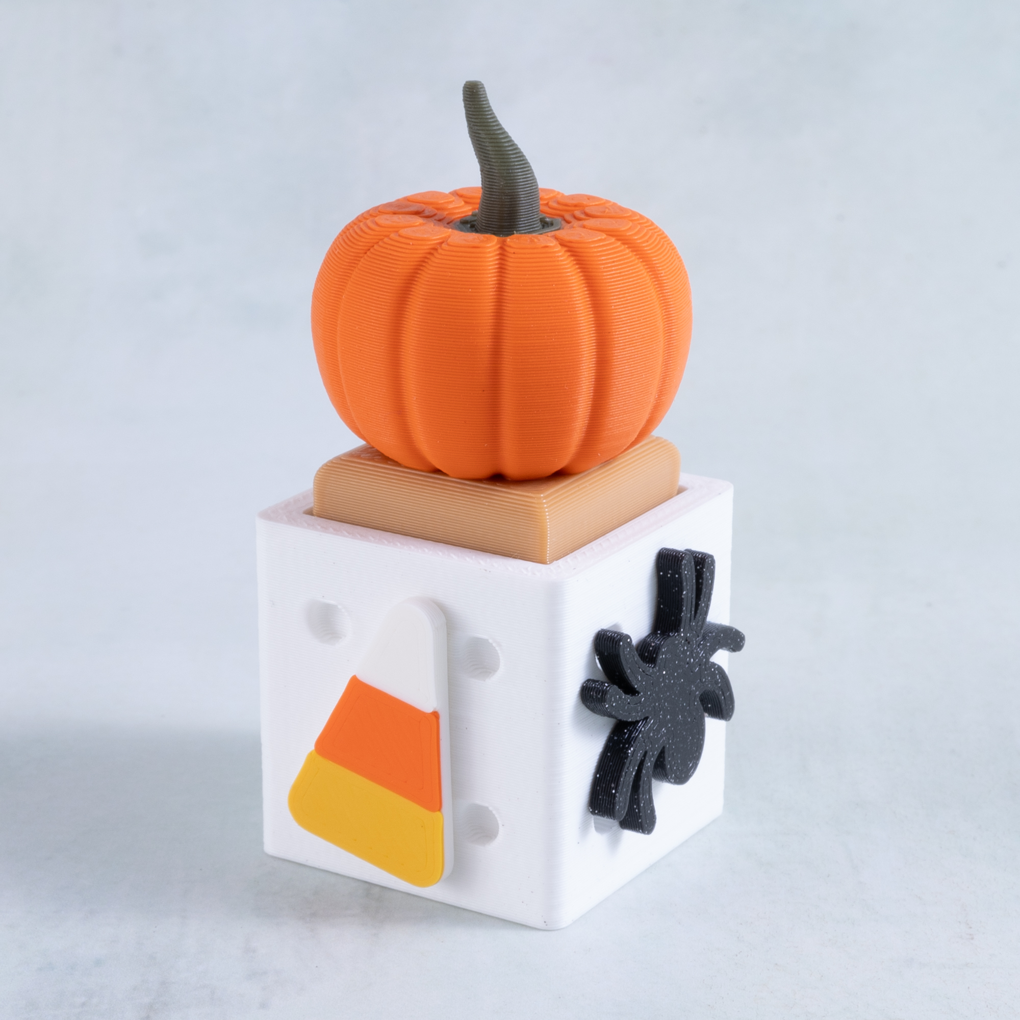 pumpkin clicker fidget toy snappy pots with candy corn and spider