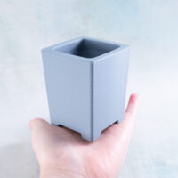 Tall skinny succulent planter 3d printed haze gray angle scale
