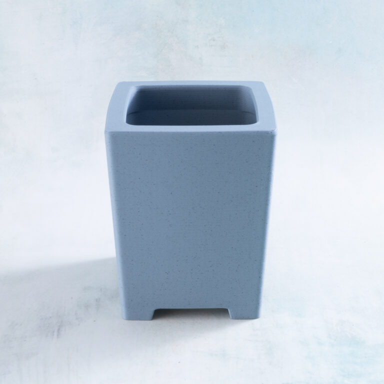 Tall skinny succulent planter 3d printed haze gray side