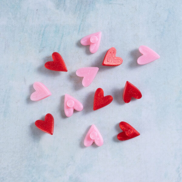 8mm heart charms pink and red snappy pots