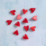 8mm heart charms red snappy pots