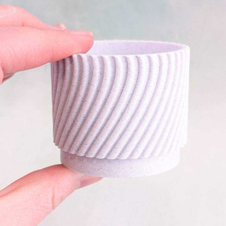 Small Round Succulent Planters | 3D Printed Marble