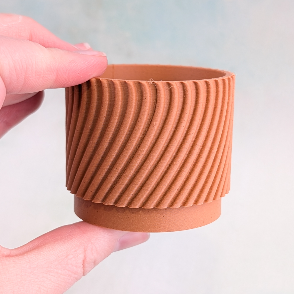 Small Round Succulent Planters | 3D Printed Cheesewood