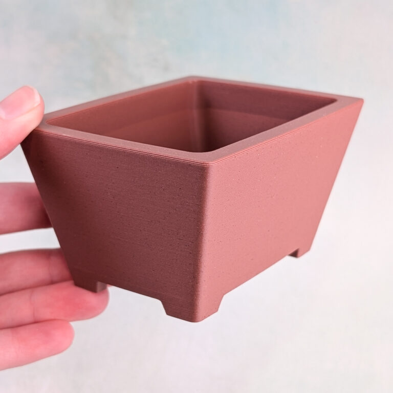 Rectangle Succulent Planters | 3D Printed Cherry Wood