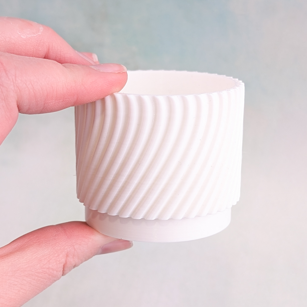 Small Round Succulent Planters | 3D Printed White