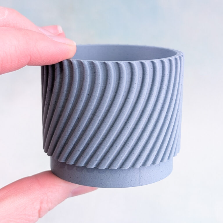 Small Round Succulent Planters | 3D Printed Haze Gray