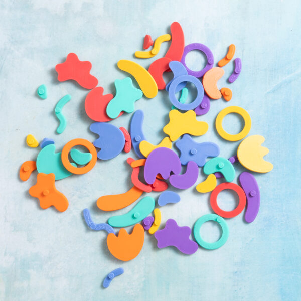 squiggle shapes rainbow set