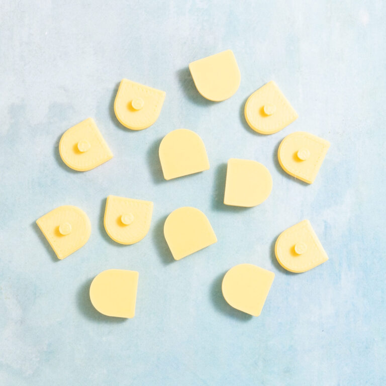 Banana yellow scallop charms from Snappy Pots