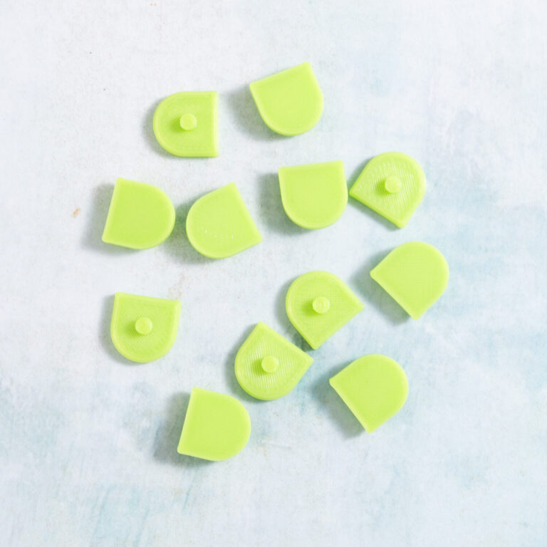 Lime green scallop charms from Snappy Pots