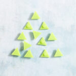 Lime green triangle charms from Snappy Pots