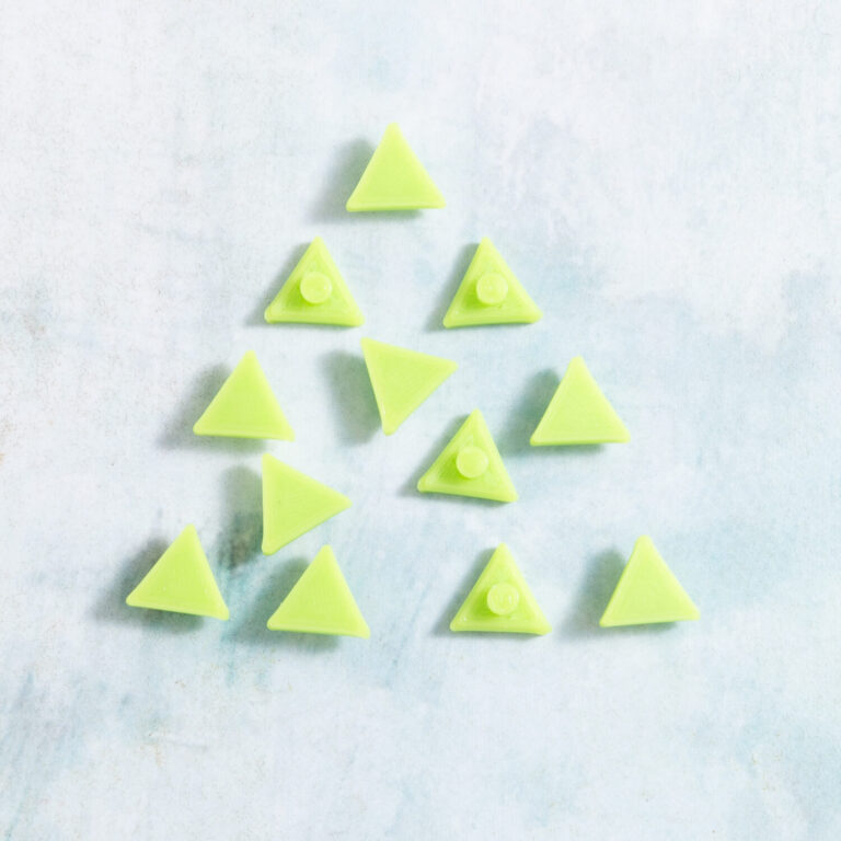 Lime green triangle charms from Snappy Pots