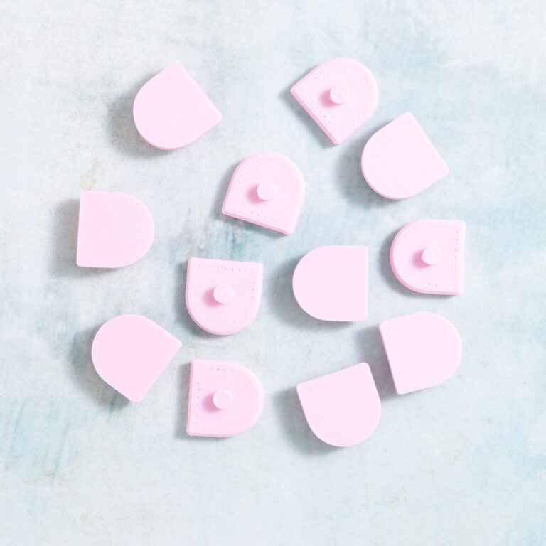 Pastel pink scallop charms from Snappy Pots