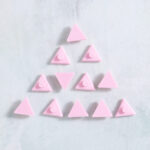 Pastel pink triangle charms from Snappy Pots