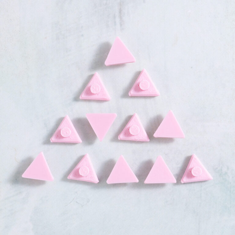 Pastel pink triangle charms from Snappy Pots