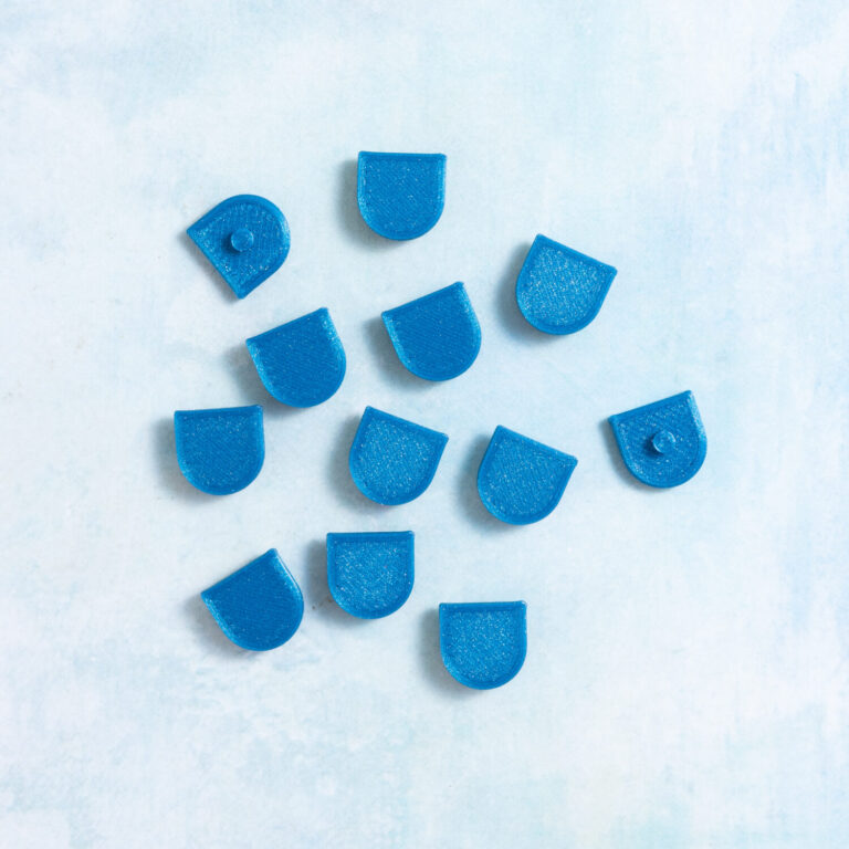 Snappy pots scallop charms sparkle blue